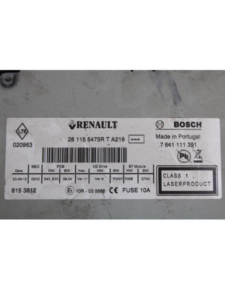 Radio CD 281155473R Renault Clio