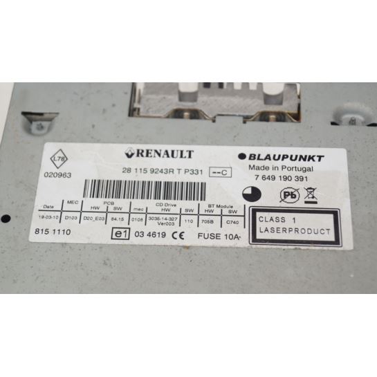 Radio CD fabryczne Renault MEGANE III SCENIC III