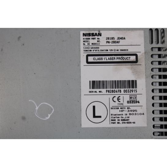 Radio CD 28185-JD40A Nissan QASHQAI