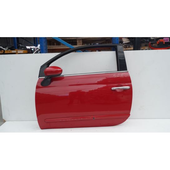 Drzwi lewe szyba klamka Fiat 500 3D 07- czerwone