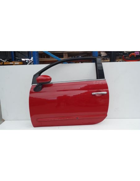 Drzwi lewe szyba klamka Fiat 500 3D 07- czerwone