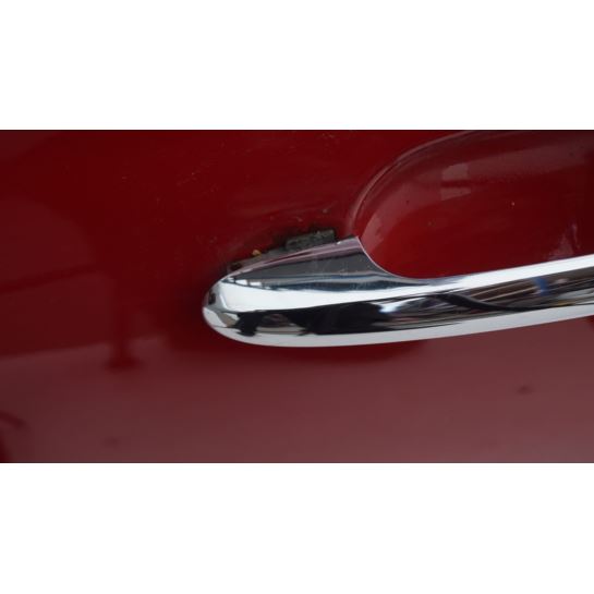 Drzwi lewe szyba klamka Fiat 500 3D 07- czerwone