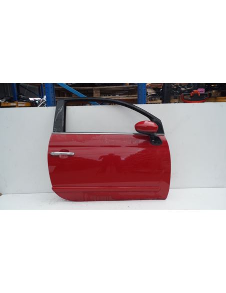 Drzwi prawe szyba klamka Fiat 500 3D 07- czerwone