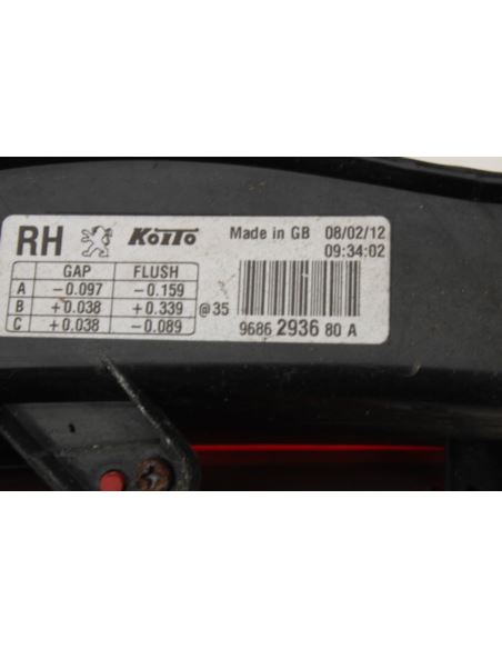 Lampa tylna prawa Peugeot 508 9686293680A