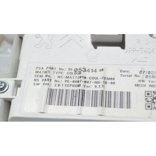 Licznik zegary Peugeot 2008 1.6 HDI 9805396780 UK