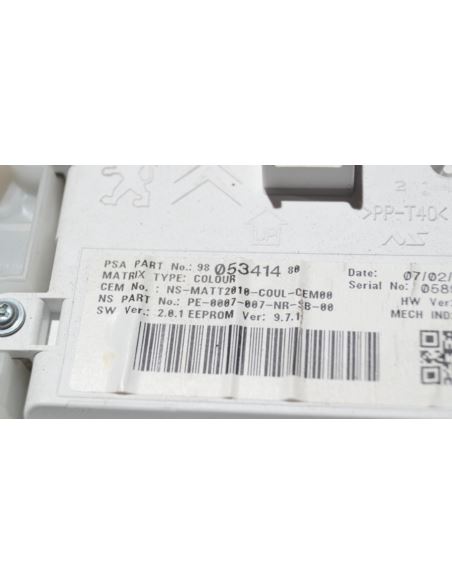 Licznik zegary Peugeot 2008 1.6 HDI 9805396780 UK