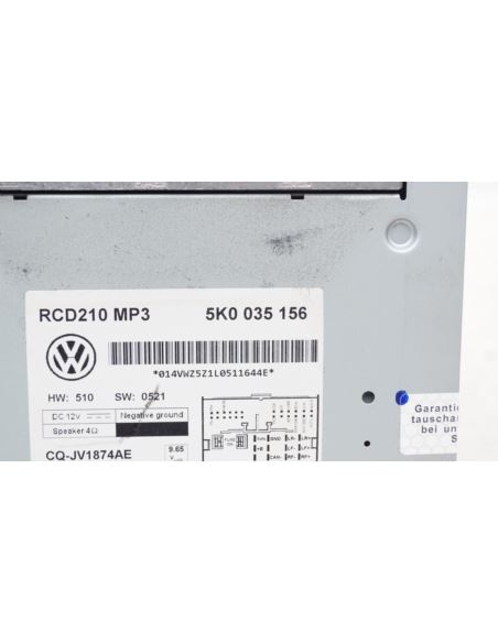 Rado CD MP3 AUX VW GOLF VI Touran JETTA