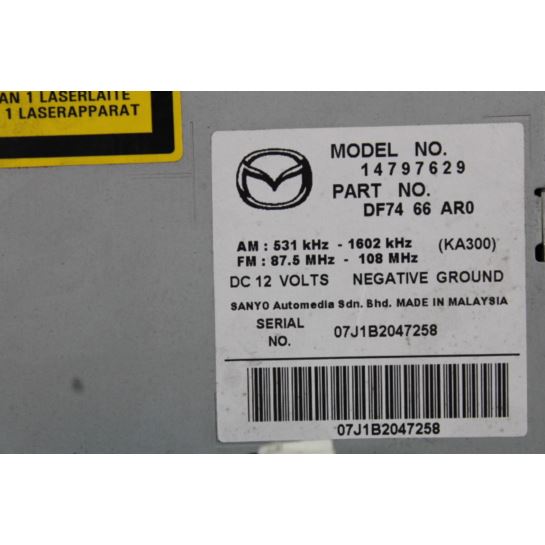 Radio CD wyświetlacz 14797629 Mazda 2 14797629