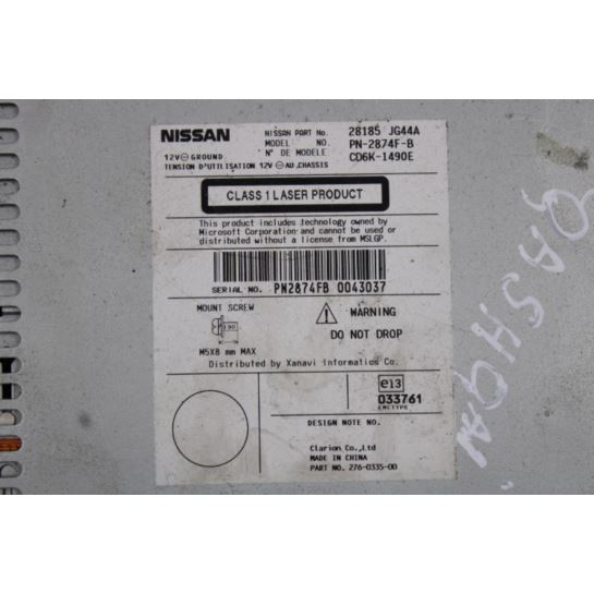 Radio NAVI 28185-JG44A Nissan QASHQAI 28185-JG44A