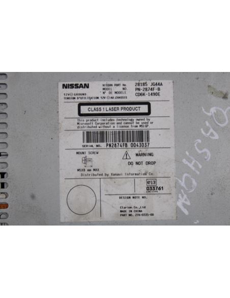Radio NAVI 28185-JG44A Nissan QASHQAI 28185-JG44A