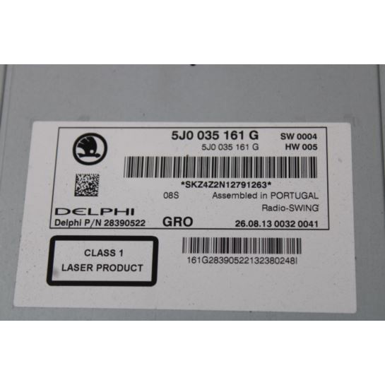 Radio CD MP3 Skoda Fabia Romster 5J0035161G