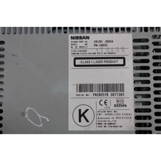 Radio CD 28185-JD00A Nissan QASHQAI