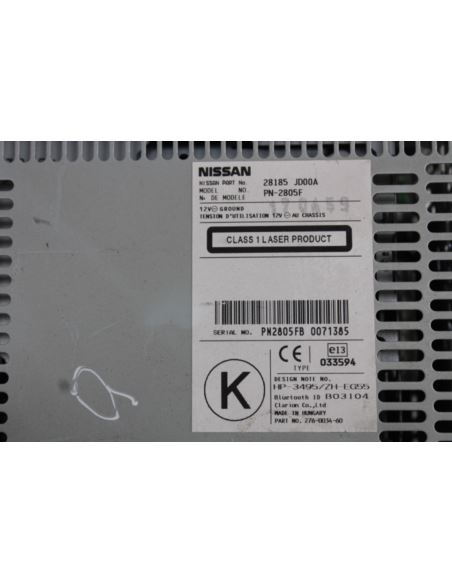 Radio CD 28185-JD00A Nissan QASHQAI